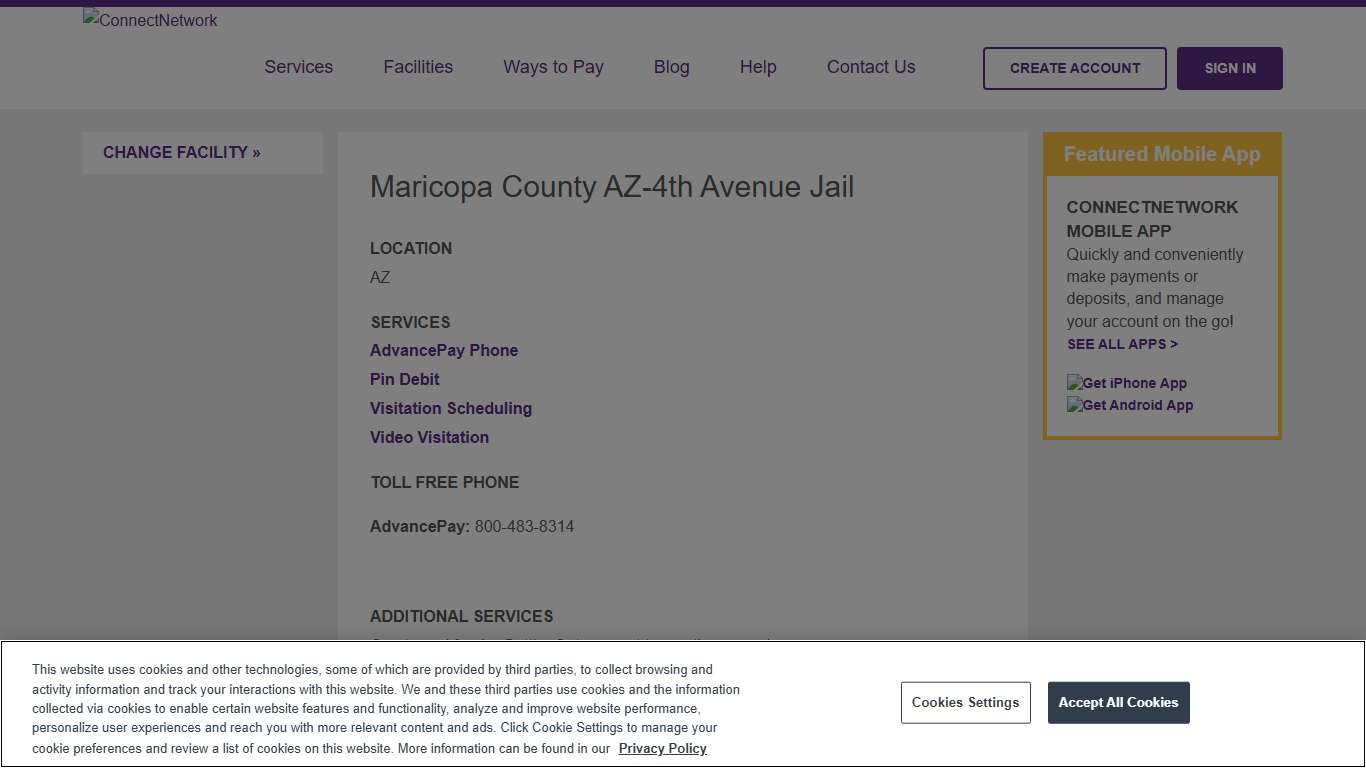 Maricopa County AZ-4th Avenue Jail ConnectNetwork