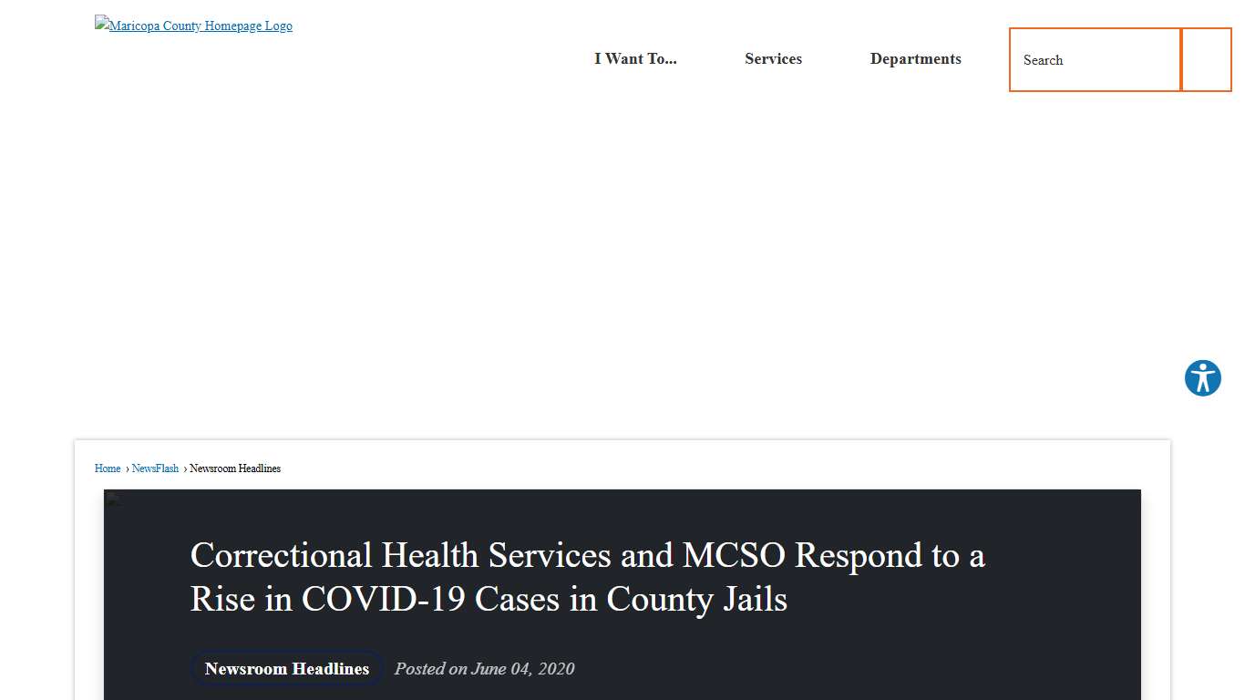Correctional Health Services and MCSO Respond to a Rise in COVID-19 Cases in County Jails • Maricopa County, AZ